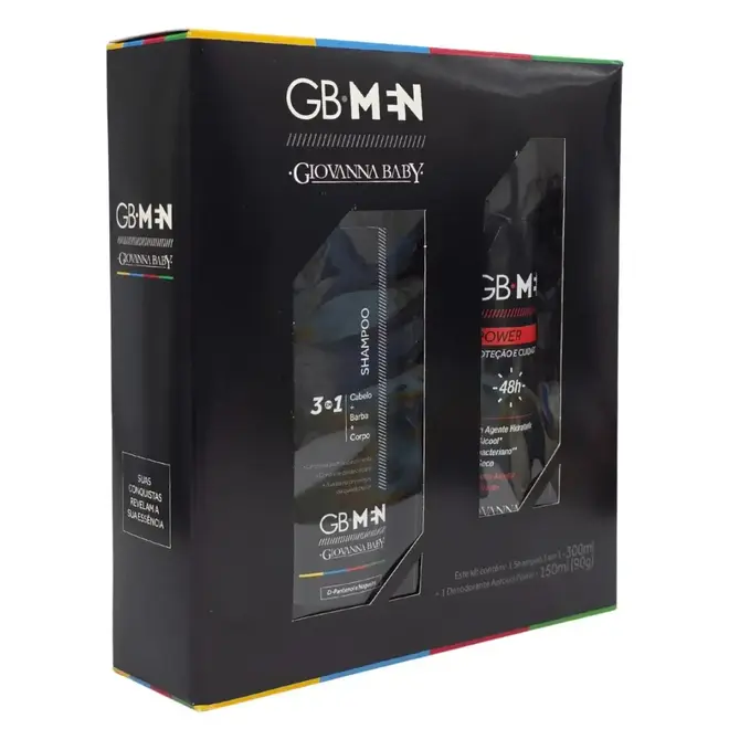 Kit Giovanna Baby Shampoo 3 em 1 300Ml + Desodorante Aerossol Power 150Ml / 90G Men