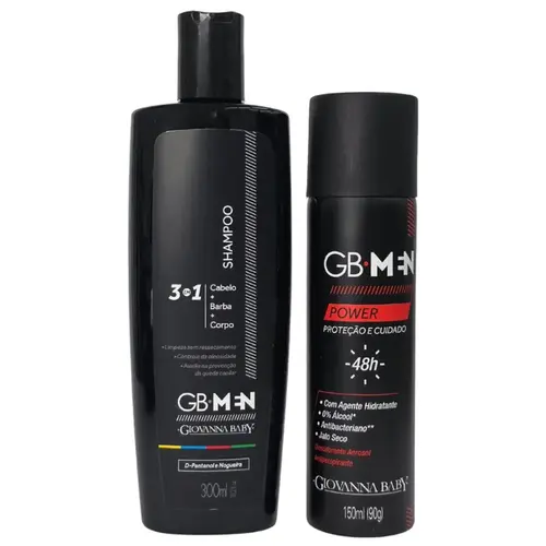 Kit Giovanna Baby Shampoo 3 em 1 300Ml + Desodorante Aerossol Power 150Ml / 90G Men