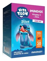 Vitatoon Imunidade Stitch Vitamina C + Zinco Uva C/30 Unidades