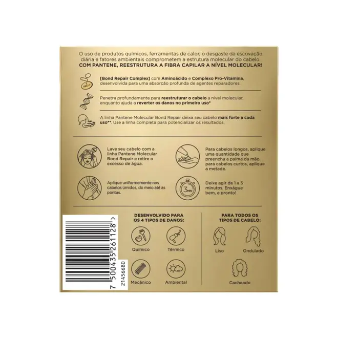 Ampola Pantene Reestruturação Molecular 15ml 3 unidades