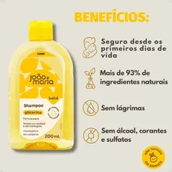 Shampoo João e Maria Cimed Bebê Glicerina 200ml