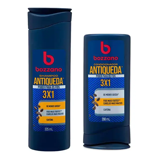Kit Bozzano Antiqueda 3 em 1 Shampoo 325ml + Condicionador 200m