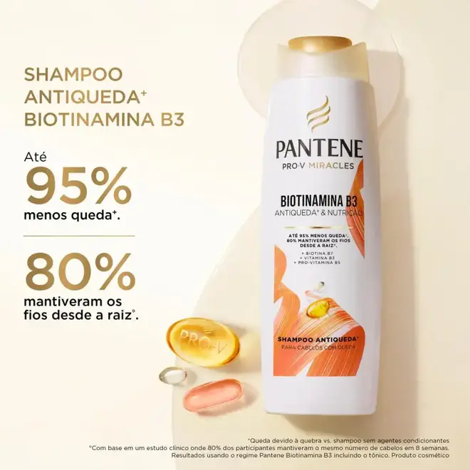 Kit Pantene Biotinamina B3 Antiqueda & Nutrição Shampoo 300ml + Condicionador 150ml