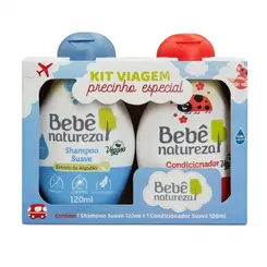 Kit Bebe Natureza Shampoo 120ml + Condicionar 100ml Suave