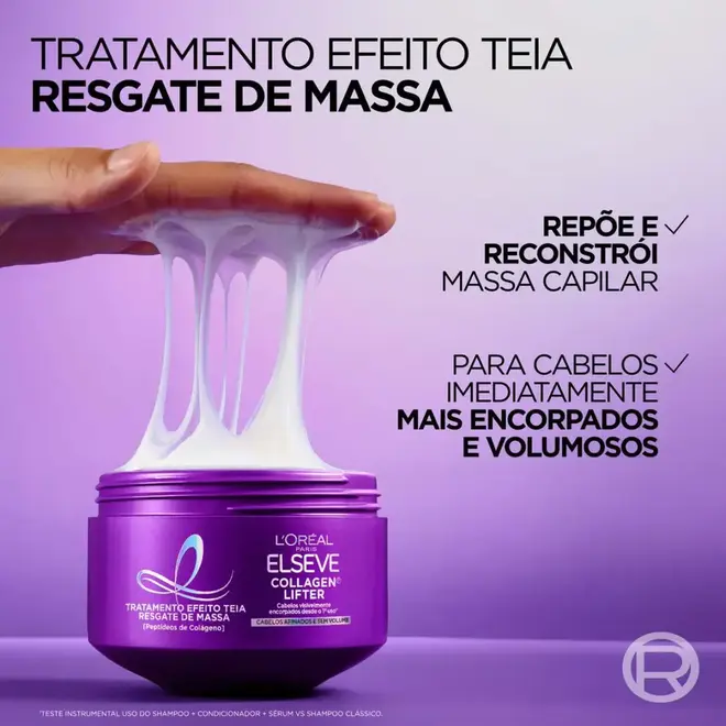 Máscara de Tratamento Efeito Teia Resgate de Massa Elseve Collagen Lifter Máscara com Efeito Teia de Colágeno 300g