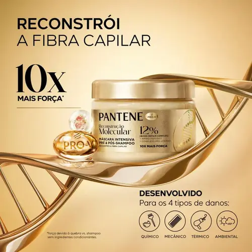 Máscara Intensiva Pantene Prov-V Reconstrução Molecular Bond Repair 270g