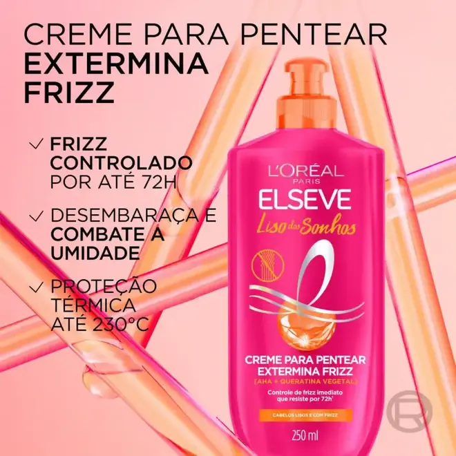 Creme para Pentear Elseve Liso dos Sonhos Definição e Controle de Frizz 250ml