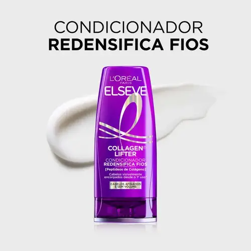 Condicionador Redensifica Fios Elseve Colágeno Lifter Volume 3D por 72h com Peptídeos de Colágeno 400ml