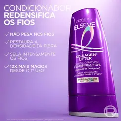 Condicionador Redensifica Fios Elseve Colágeno Lifter Volume 3D por 72h com Peptídeos de Colágeno 400ml