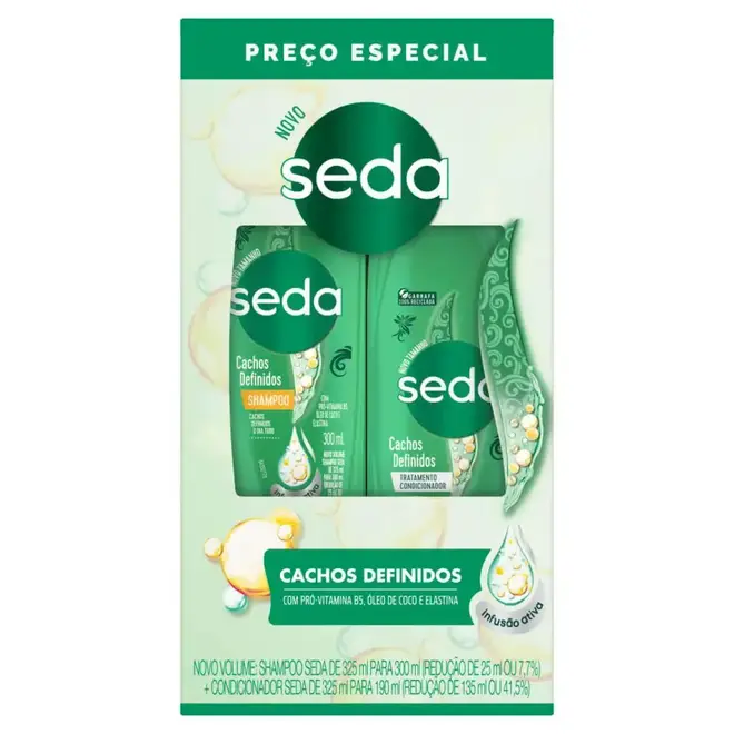 Kit Seda Cachos Definidos Shampoo 300 mL + Condicionador 190 mL