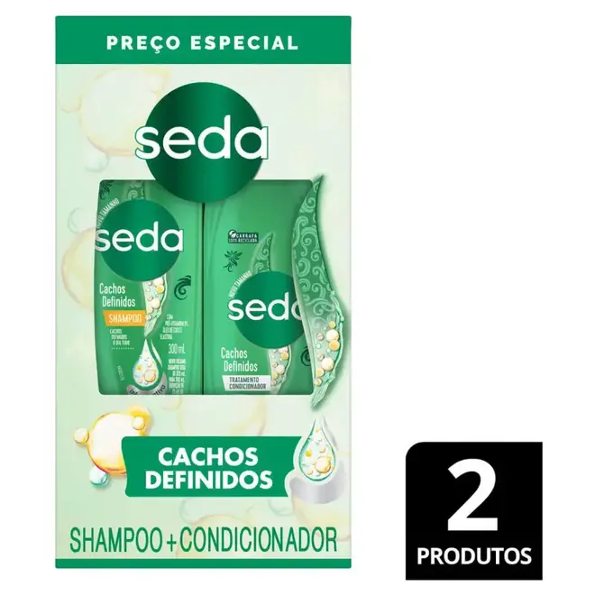 Kit Seda Cachos Definidos Shampoo 300 mL + Condicionador 190 mL