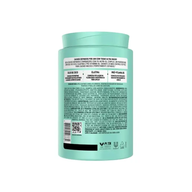 Creme de Pentear Seda Cachos Definidos 900G - Antifrizz e Maciez