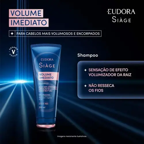 Shampoo Siàge Volume Imediato 250ml Eudor