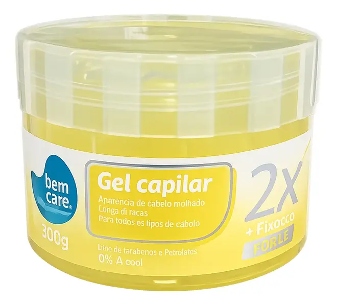 Gel Capilar Fixação Mega Forte Bem Care 300g
