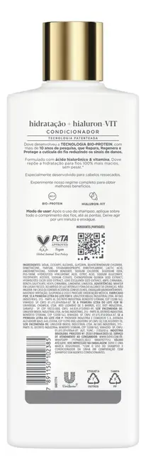 Condicionador Dove Hidratação + Ácido Hialurônico e Vitamina A 370ml