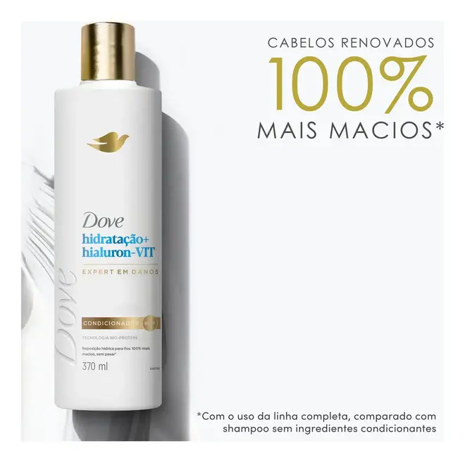 Condicionador Dove Hidratação + Ácido Hialurônico e Vitamina A 370ml