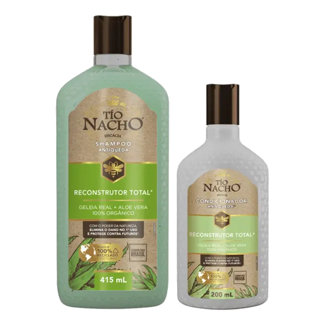 Kit Shampoo 415ml + Condicionador 200ml Tio Nacho Reconstrução