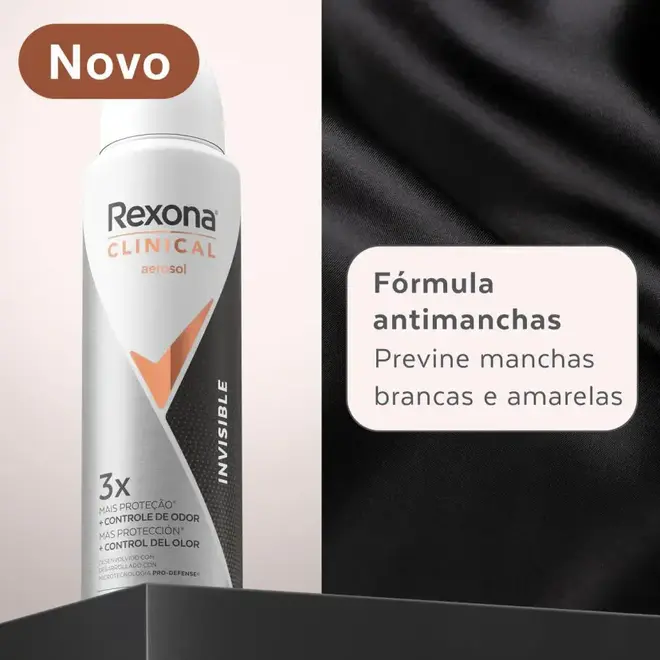 Desodorante Aerosol Rexona Clinical Women Invisible 150ml