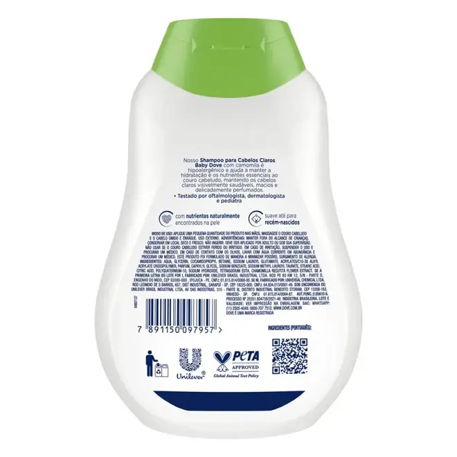 Shampoo Dove Baby Cabelo Claro 400ml