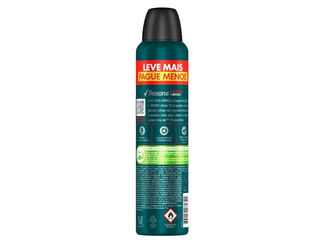 Desodorante Aerosol Rexona Men Antibacterial Invisible 250ml