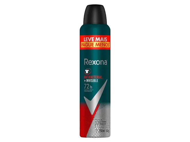 Desodorante Aerosol Rexona Men Antibacterial Invisible 250ml