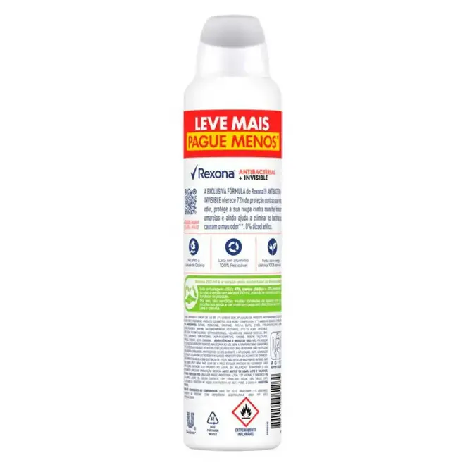 Desodorante Aerosol Rexona Woman Invisible 250ml.