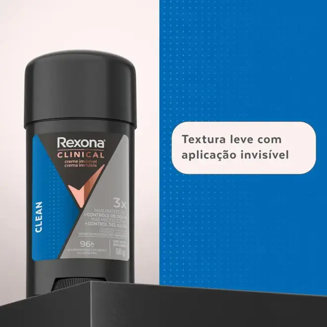 Desodorante Creme Rexona Clinical Men Clean 58g