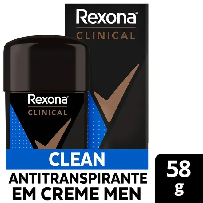 Desodorante Creme Rexona Clinical Men Clean 58g