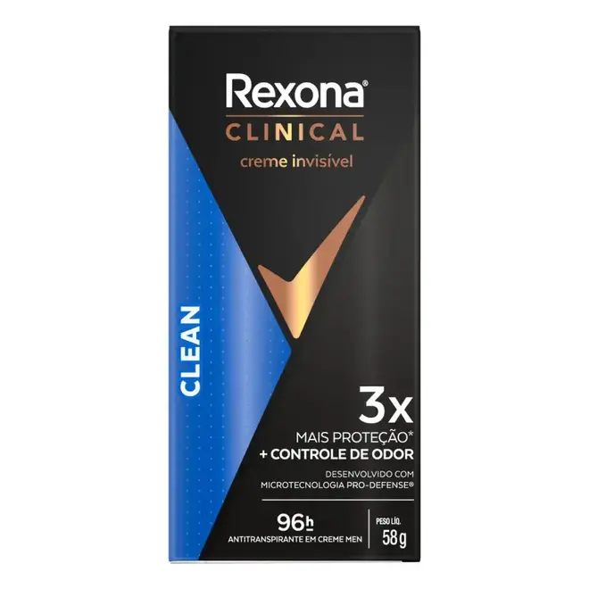 Desodorante Creme Rexona Clinical Men Clean 58g