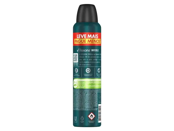 Desodorante Aerosol Rexona Masculino Invisible 250ml