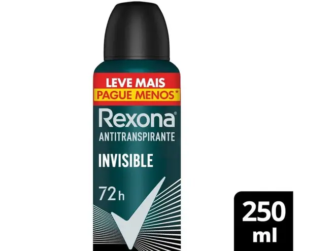 Desodorante Aerosol Rexona Masculino Invisible 250ml