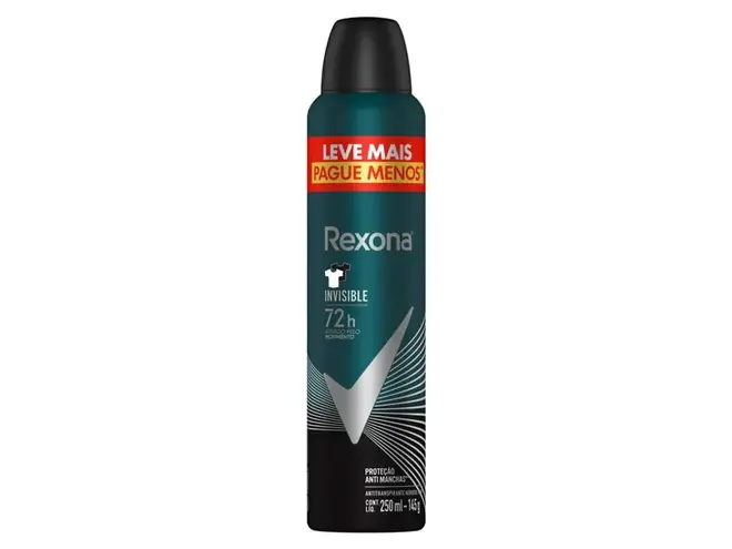 Desodorante Aerosol Rexona Masculino Invisible 250ml