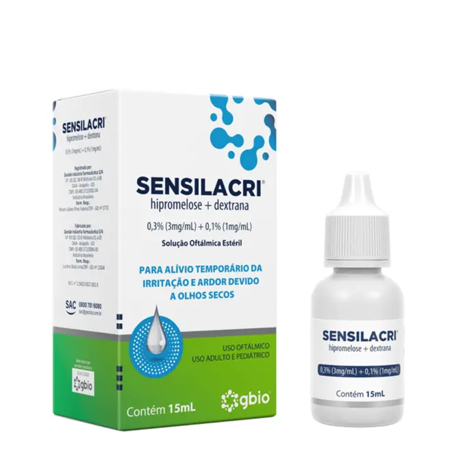 Sensilacri Hipromelose 3mg/ml + Dextrana 1mg/ml Gotas 15ml GBIO